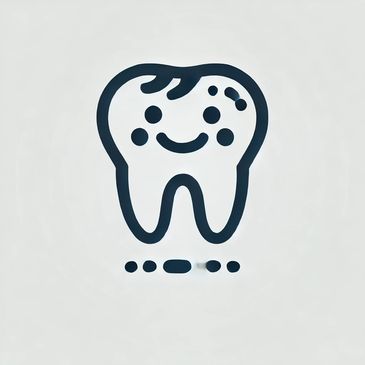 A simple and clear icon representing pediatric dentistry_ a tooth with a smiling child