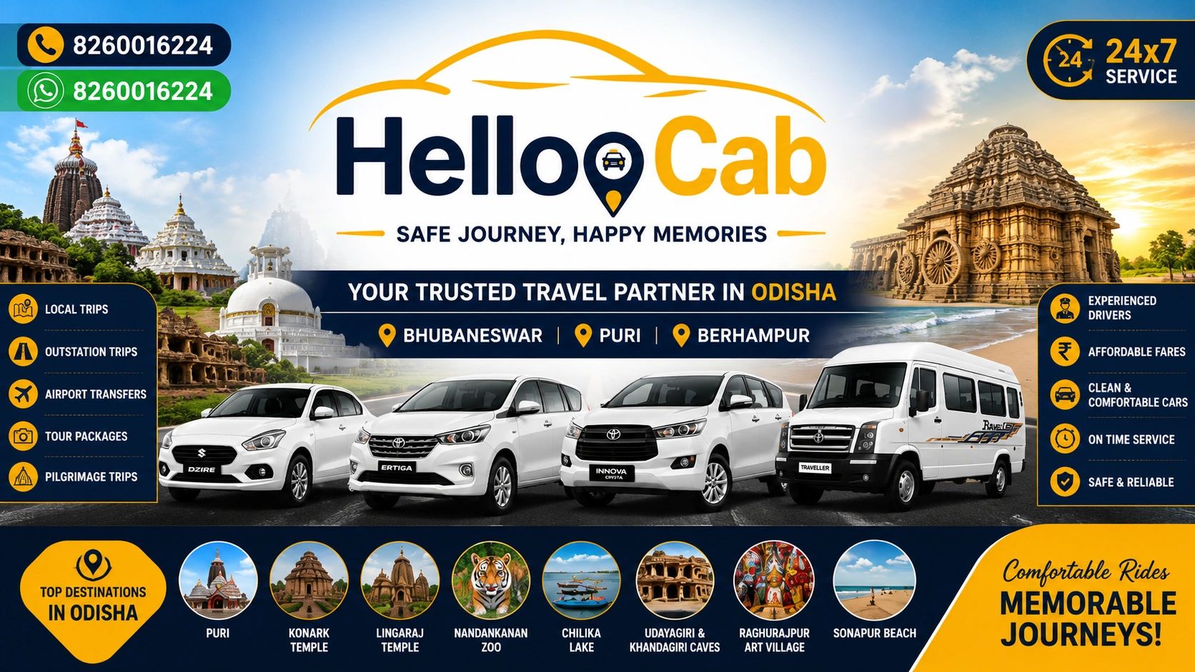 Helloo Cab leading taxi service provider in Berhampur, bhubaneswar and puri 