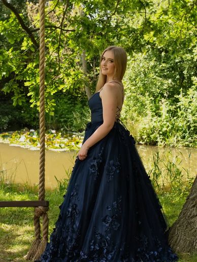 stunning blue ballgown