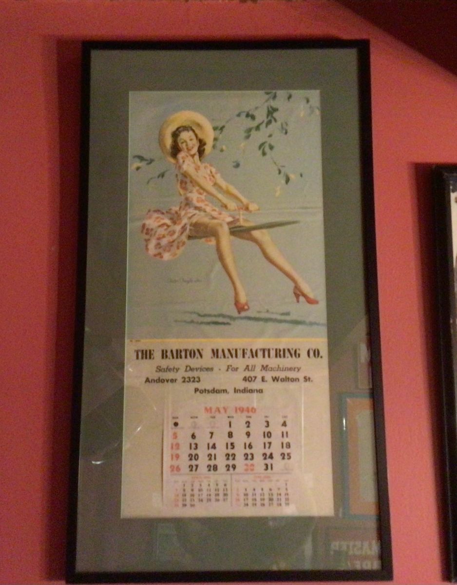 1946 Elvgren calendar framed repro “Teeter Taughter”