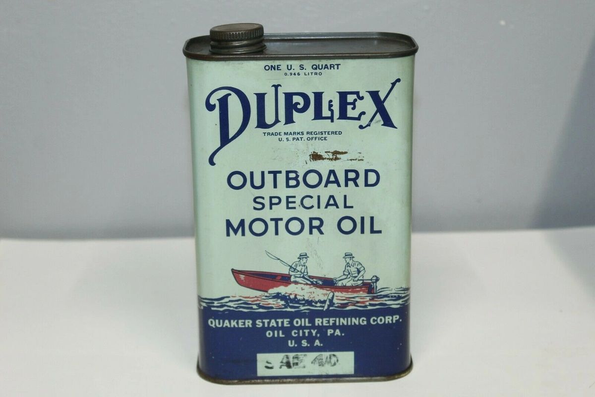 Vintage 1940's-1950's Duplex Outboard Special Motor Oil Can 1 Quart ...
