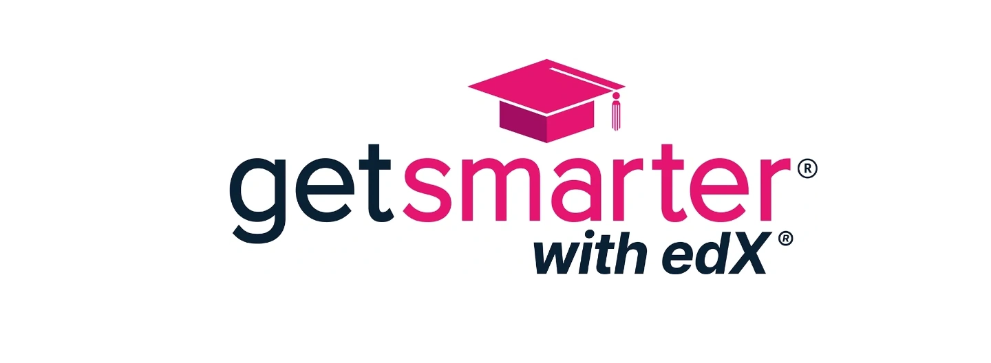 getsmarter black and pink text logo