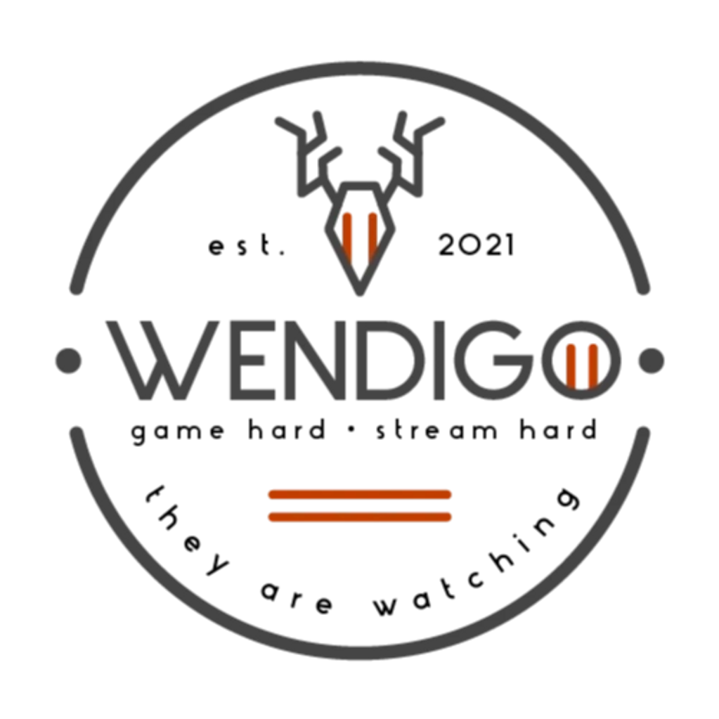 Wendigo Round logo - game hard, stream hard, they are watching. 