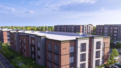 3D rendering of five apartment buildings on 9.02 acre fully entitled lot