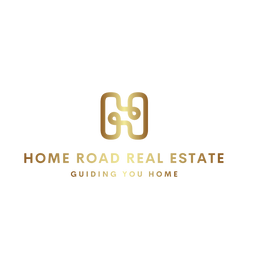 Letter H and Road guiding you home real estate logo gold 
