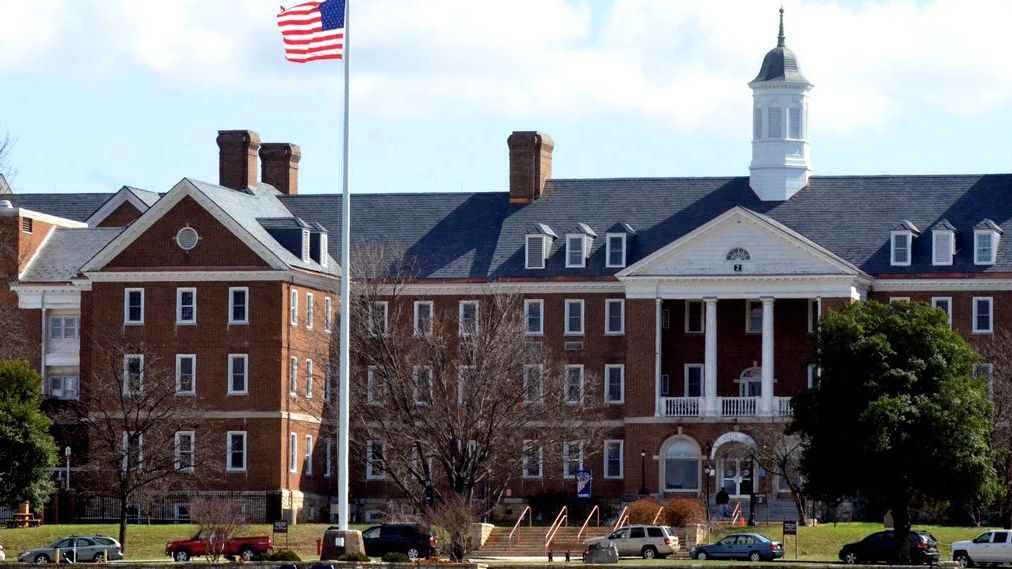 Front entrance of VA Medical Center in Salem, Virginia.