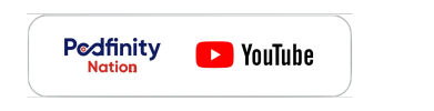 Logo banner of Podfinity Nation and YouTube.