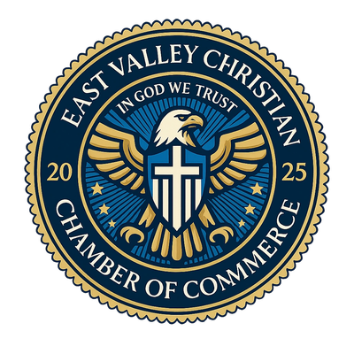 Seal of East Valley Christian Chamber of Commerce 2025.