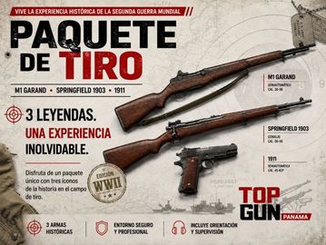 Paquete de tiro con rifles históricos de la Segunda Guerra Mundial.