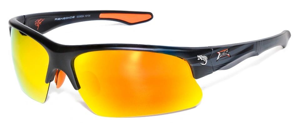 RENEGADE FS BLACK Ghost SEMI-RIMLESS BRN Fire OR Lens