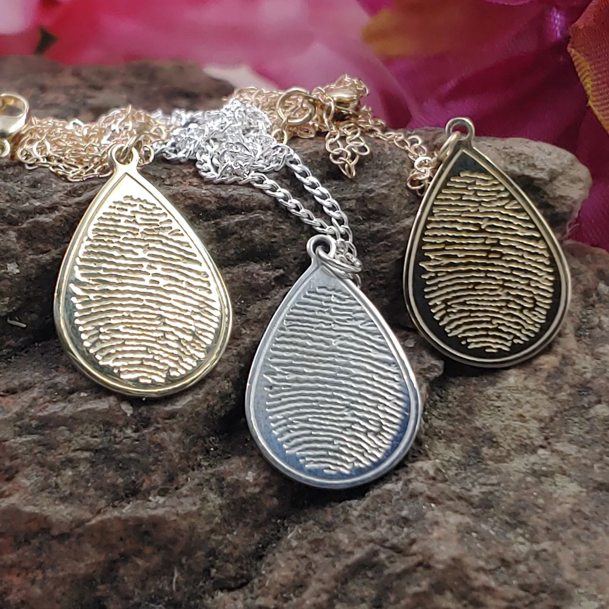 Teardrop Fingerprint Pendant