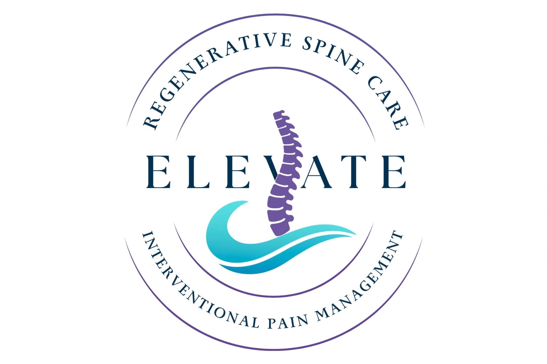 Logo for Elevate, specializing in regenerative spine care and interventional pain management.