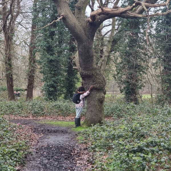 a woman relaxing in the nature