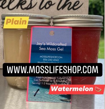 Organic Sea Moss Gel, Fruit Infused watermelon and Plain blend 