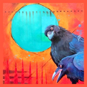 Raven Review oil painting by Karen Clarkson
