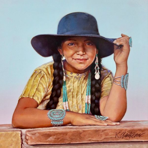 Young Navajo girl in hat