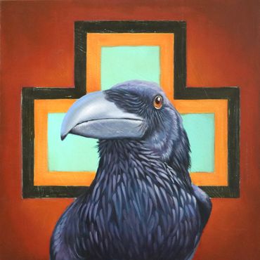 Raven Revelation oil painting by Karen Clarkson