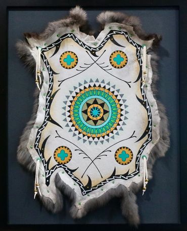 Hide Painting by Choctaw artist Karen Clarkson