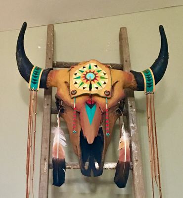 Morning Star Buffalo skull by Karen Clarkson