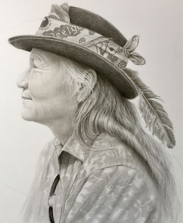 Alvin Marshall graphite drawing 2018 by Karen Clarkson