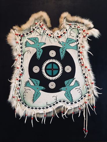 Hide Painting by Choctaw artist Karen Clarkson