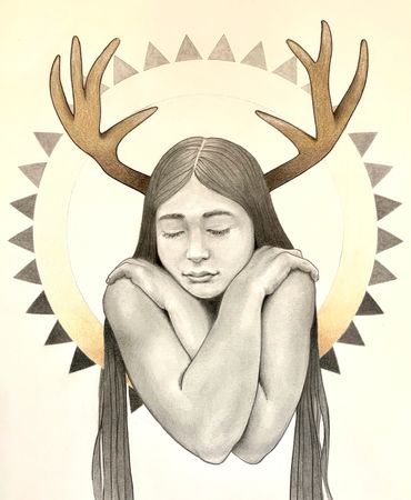 The Dreaming graphite portrait by Karen Clarkson