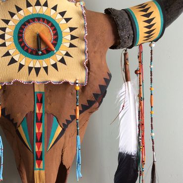 Dance Facing the Sun buffalo skull by Karen Clarkson