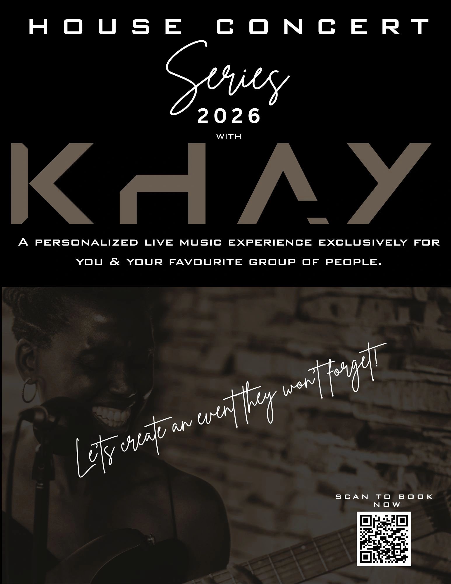 House concert series 2026 with Khay, a personalized live music experience for your favorite group.
