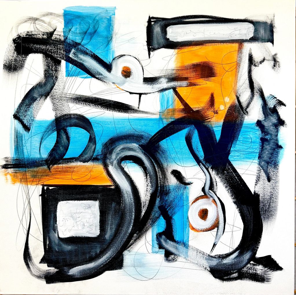 Acrylic on canvas 30' x 30'   'Unsettled'
POR