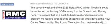 2026 Rotaix RMC Winter Trophy racing event announcement.
