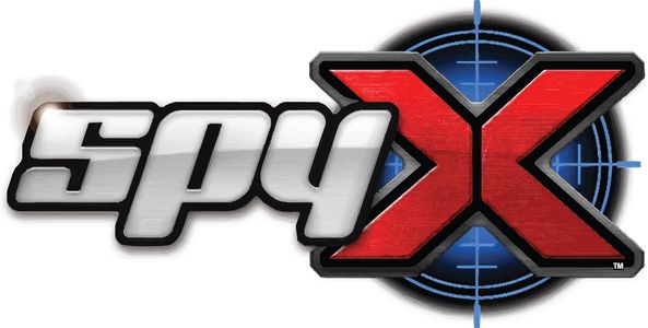 Logo "SpyX" which includes role play secret agent spy gadget toys. Electronic spy gear sets for kids