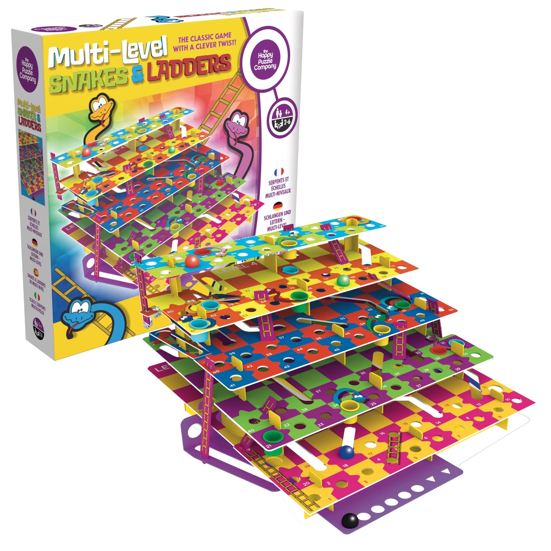Board Game Multilevel Snake and Ladders Playset Toy 3 Levels,Snake&Ladders 