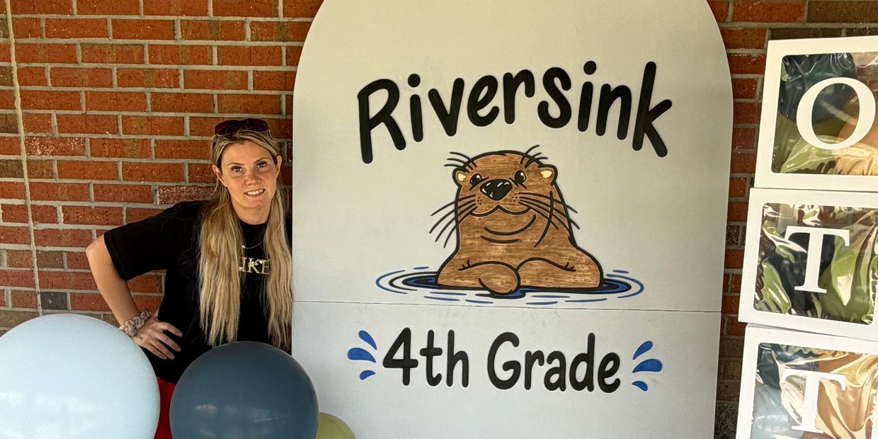 Custom Photo Back Designed out of wood for Riversink Otters .