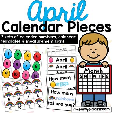 april calendar pieces, egg numbers