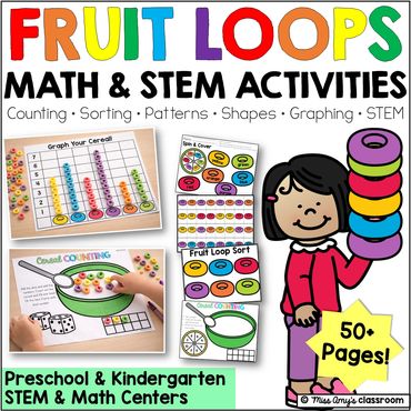 fruit loop graphing, sorting, counting and stem activities for preschool and kindergarten