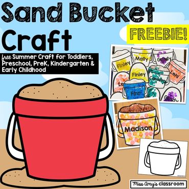 free preschool summer craft, beach craft, editable