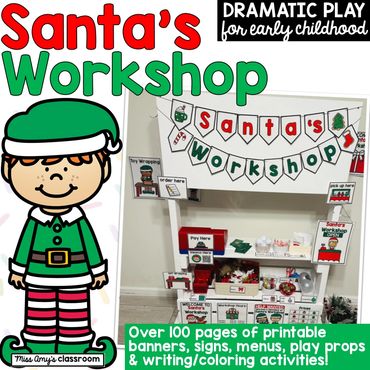 Santa's Workshop Dramatic Play Printables #santaslittlehelper #santasworkshop