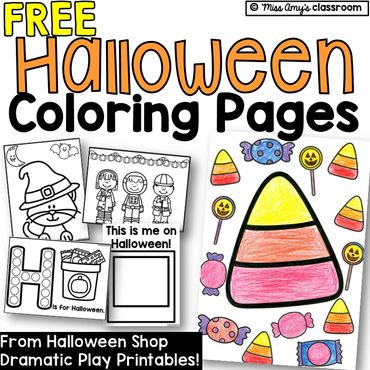 free halloween coloring pages, october printables for preschool and kindergarten
