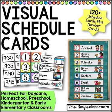 visual schedule cards for preschool classrooms