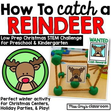 how to catch a reindeer stem activity for homeschool, preschool and kindergarten
