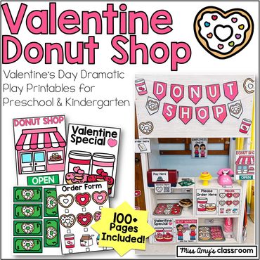 Valentine donut shop dramatic play center