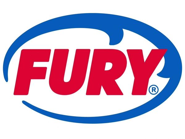 FURY logo with red text and blue oval design.