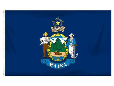 Maine flag on Skibbatical