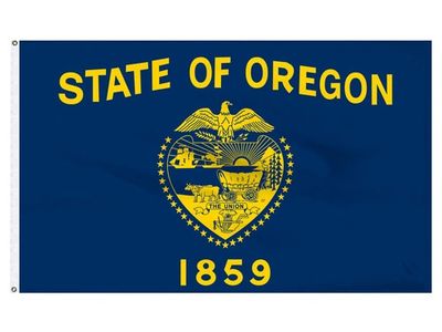 Oregon flag on Skibbatical