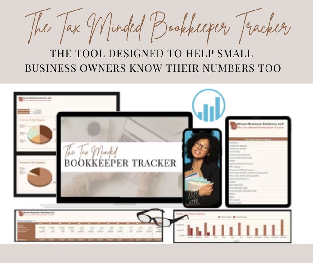 Promotional image for The Tax Minded Bookkeeper Tracker tool.
