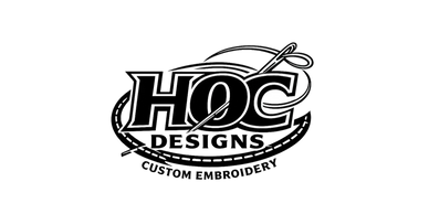 Logo of HOC, a hairstyling brand with scissors and text.