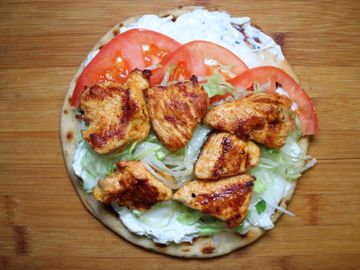 Chicken souvlakia sandwich 