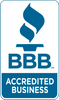 The sign of a Better Business Bureau. 
BBB accredited 
Accredited business 
A plus business 