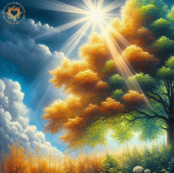 Tree with radiant light, symbolizing the insightful and illuminating experience you can expect