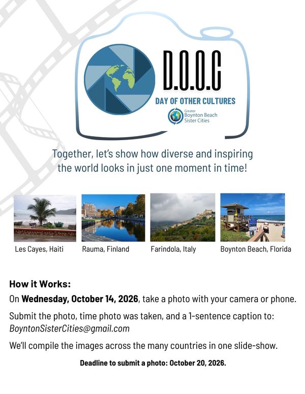 Flyer for Day of Other Cultures photo submission event on October 14, 2026.